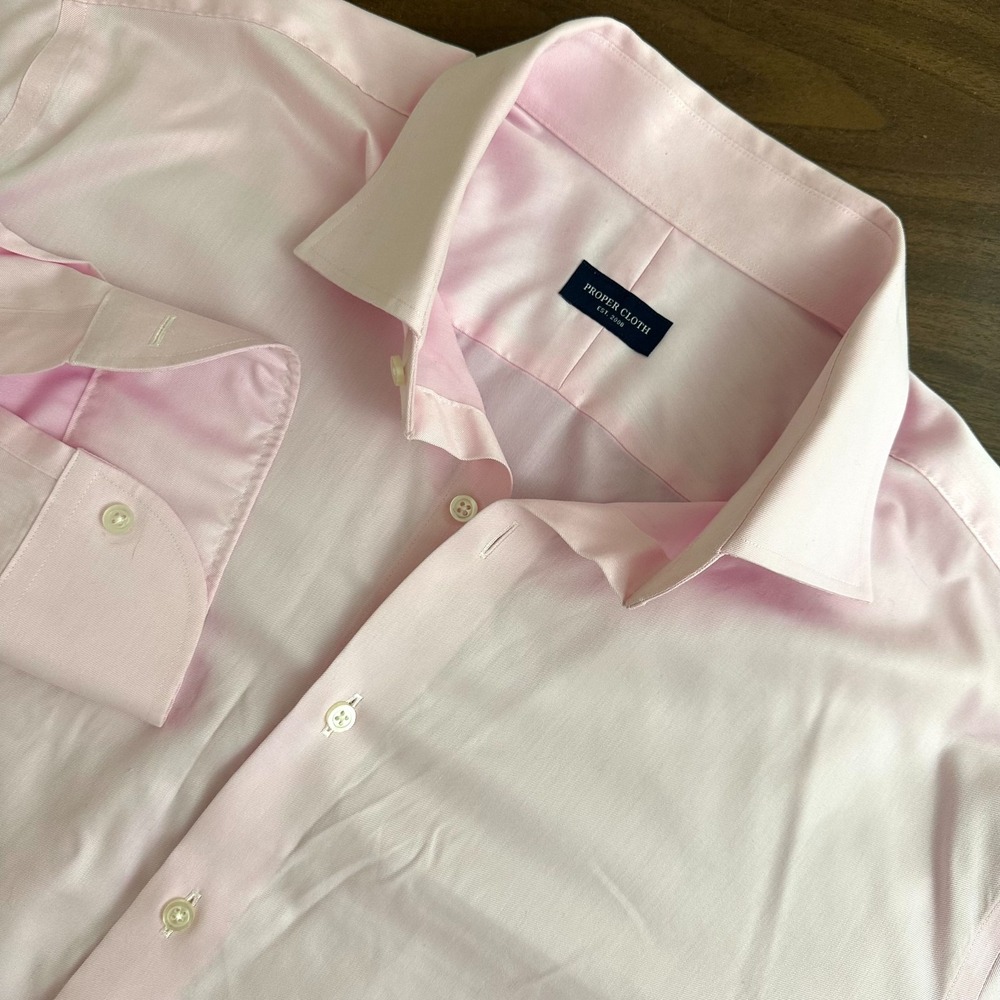 Proper Cloth Dress Shirt Pink Slim Fit Button Up Mens 18-34 Read